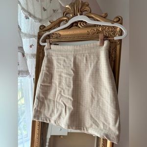 & Other Stories Plaid Beige Mini Skirt XS 0